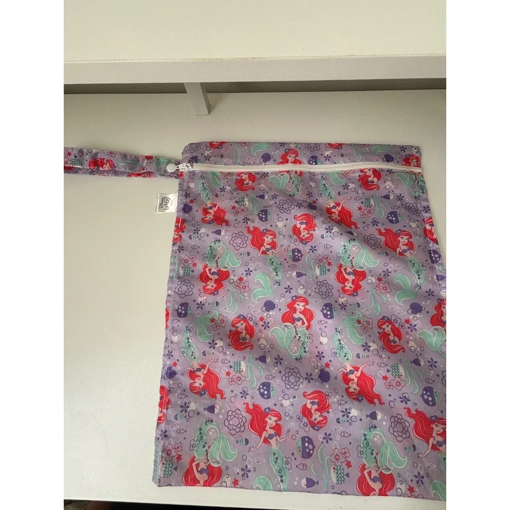 Disney Baby Ariel The Little Mermaid Purple Wet Bag Zippered Travel Pouch